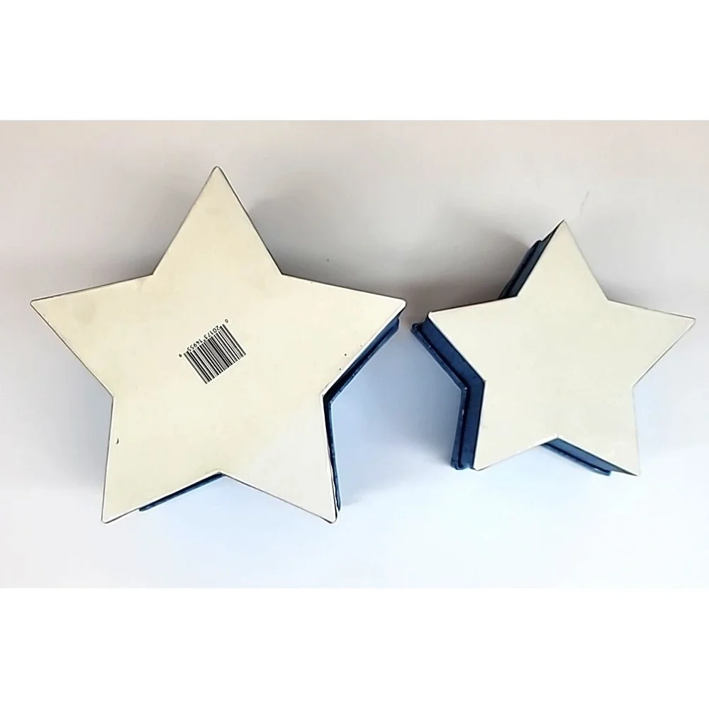 Lot Of 5 Decorative Christmas Gift Boxes-Stars-Snowflake-Pincone-Cheers